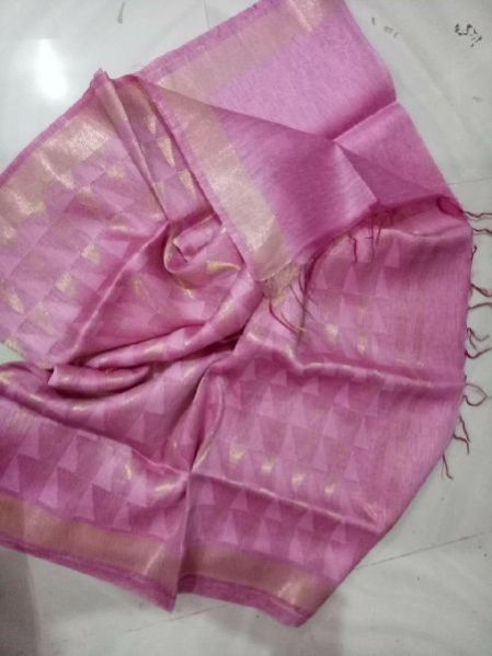 Pink - Linen Silk Sarees