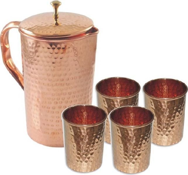 Copper Jug With Glass Set 01