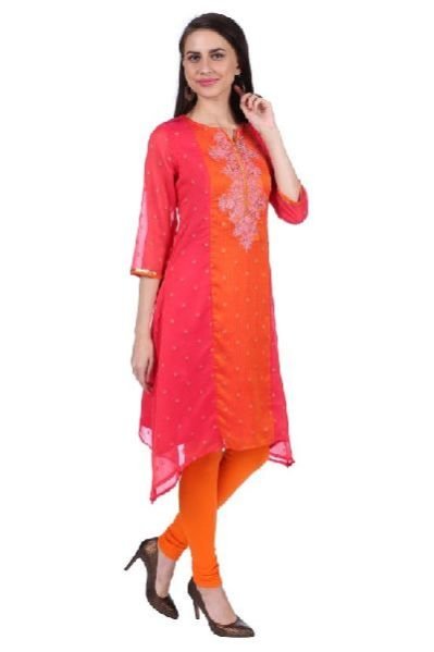 Shwetambara Poly Georgette Embroidered Pink Kurti 03