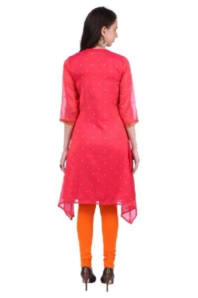 Shwetambara Poly Georgette Embroidered Pink Kurti 04
