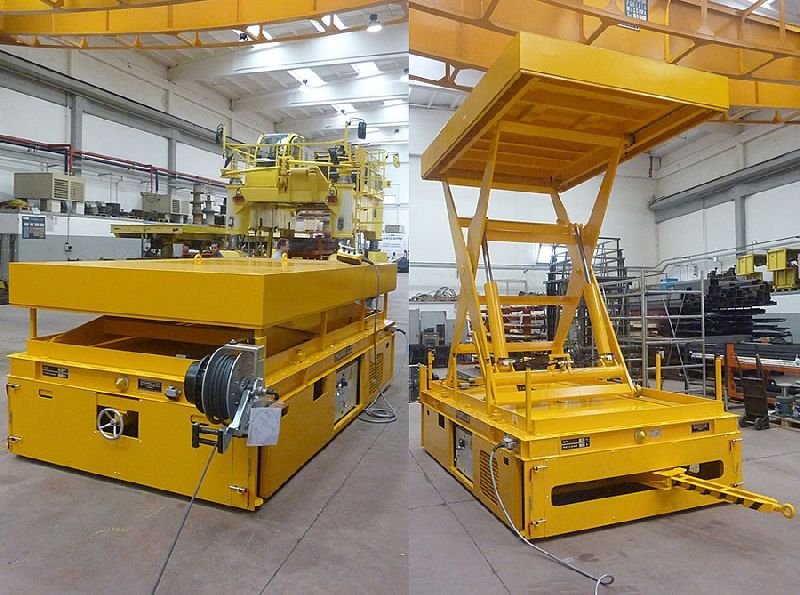 transfer trolley and scissor lift