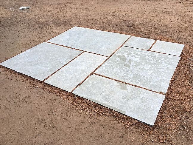 Grey Half Honed Limestone Slab 01