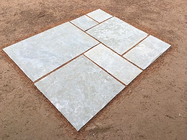 Grey Half Honed Limestone Slab 02