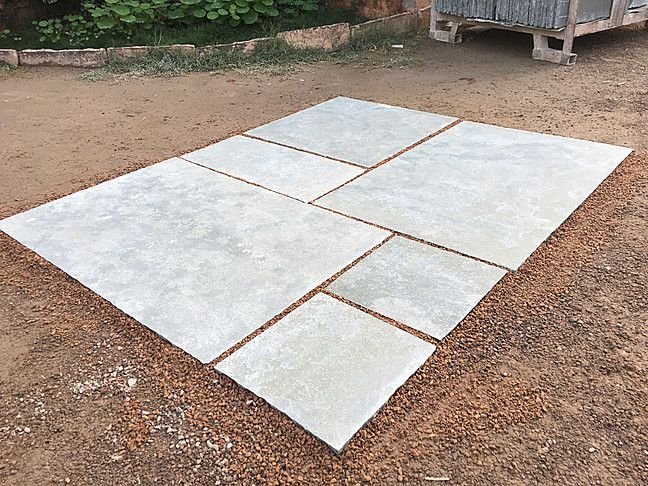 Grey Half Honed Limestone Slab 04