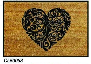 PVC Backed Heart Print Coir Mat 01