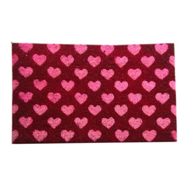 PVC Backed Heart Print Coir Mat 02