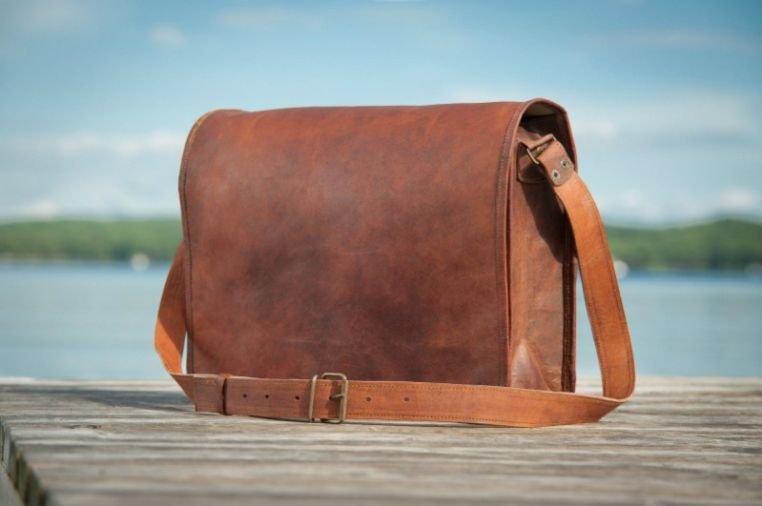 Handmade Leather Messenger Laptop Full Flap  Bag