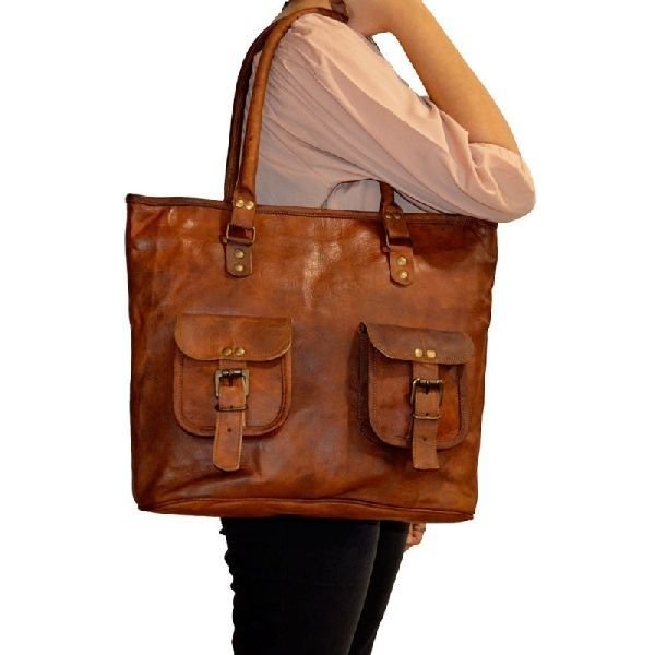 Handmade Leather Sling GypsyTote Shoulder Handbag For Women