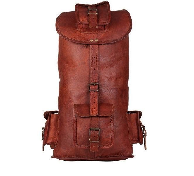 Handmade Leather Unisex Backpack Large Travel Bag