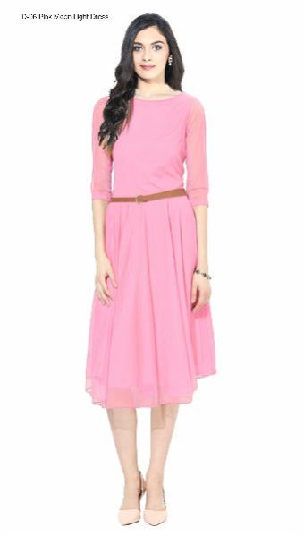 D-06 Pink Moon Light One Piece Frock Dress