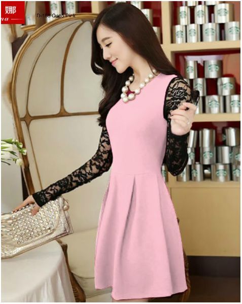 D-108 Oppo Pink One Piece Frock Dress