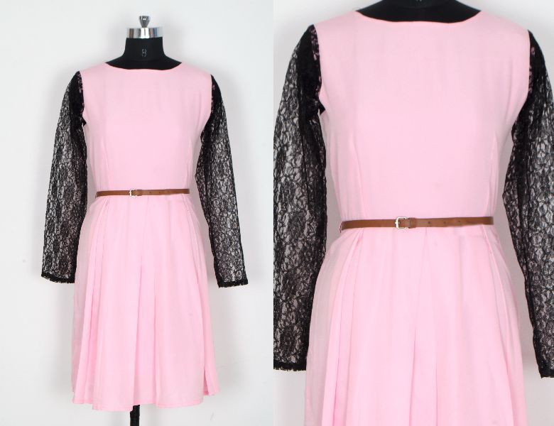 D-108 Oppo Pink One Piece Frock Dress