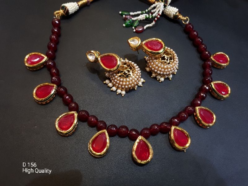 Party Wear Stone & Kundan Necklace Set 14