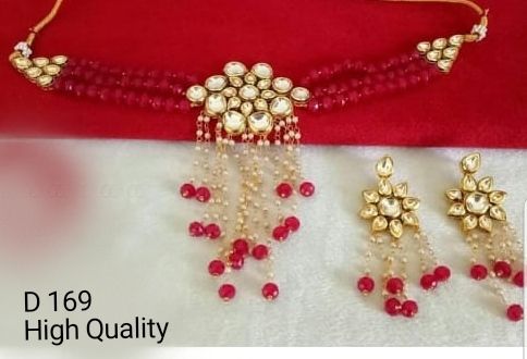 Party Wear Stone & Kundan Necklace Set 08
