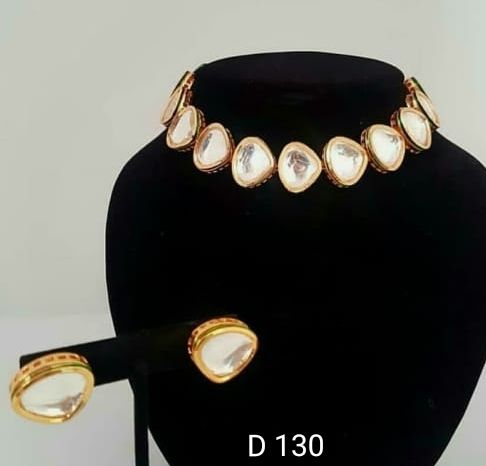 Party Wear Stone & Kundan Necklace Set 09