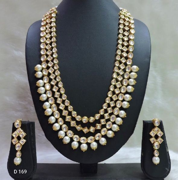 Party Wear Stone & Kundan Necklace Set 10