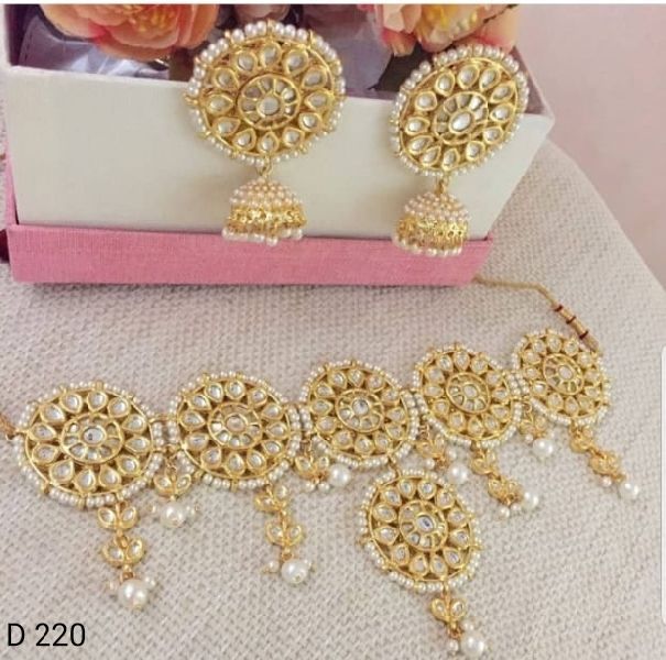 Party Wear Stone & Kundan Necklace Set 13