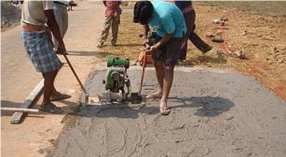 Vibrate Concrete with plate vibrator