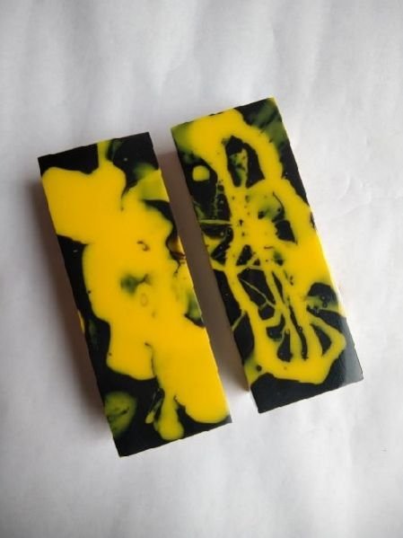 Acrylic Black & Yellow Knife Scales RM RH 02
