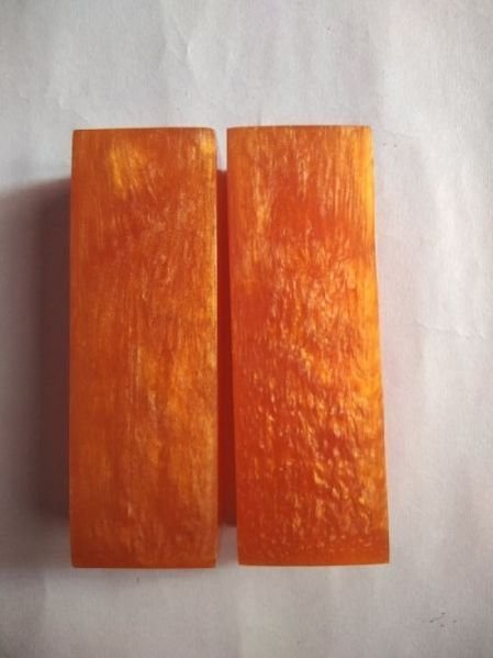 Acrylic Candy Orange Knife Scales RM RH 05