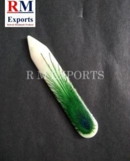 One Pointed End Peacock Feather Bone Folder