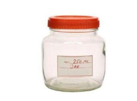 250ml Round jar with Red Plastic Cap
