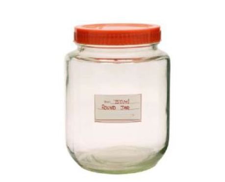 750ml Round Jar wIth Red Plastic Cap