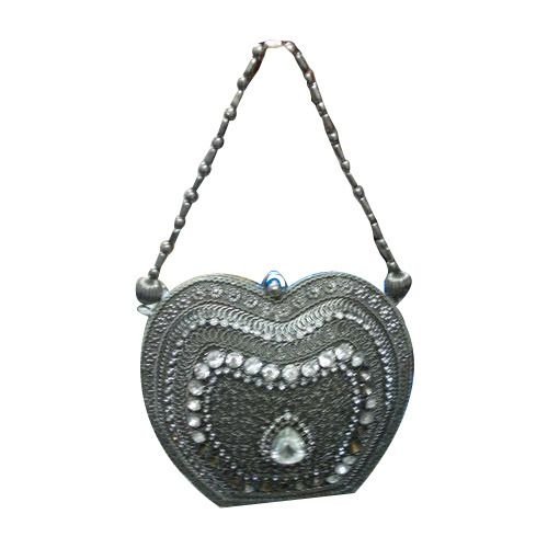 Silver Heart Designer Hand Bag
