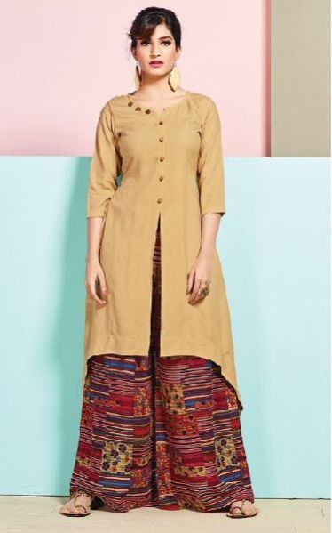 Rayon Cotton Kurti with Printed Palazzo 04