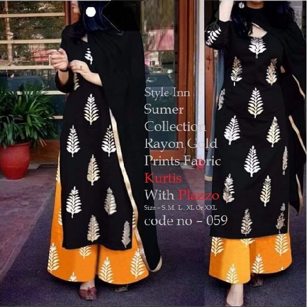 Rayon Kurti with Palazzo 01