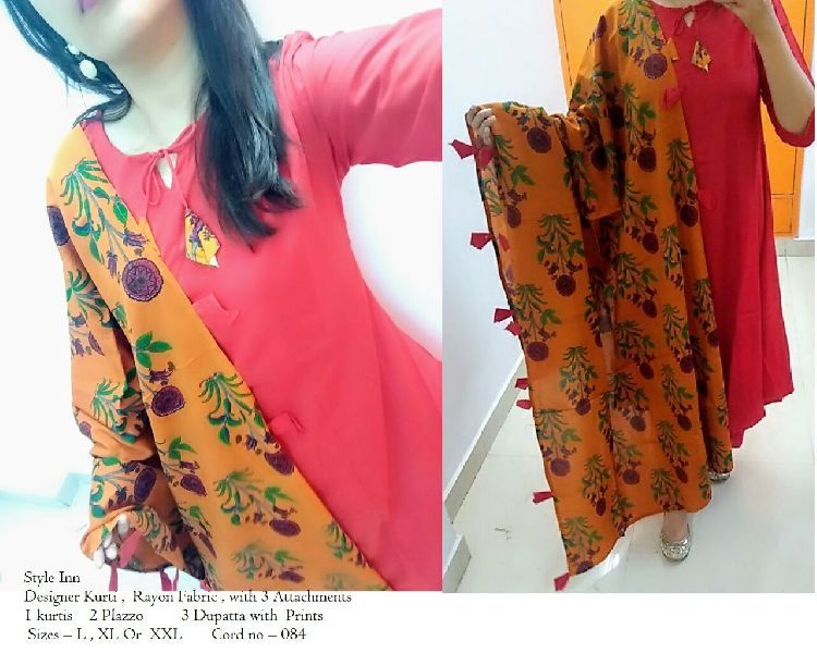 Rayon Kurti with Palazzo 02