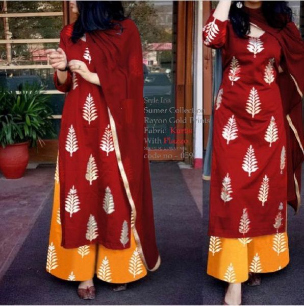 Rayon Kurti with Palazzo 04