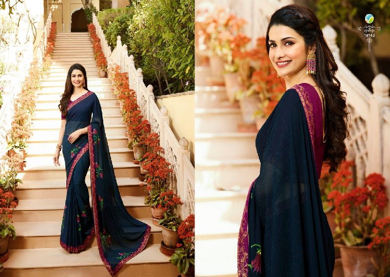 19143 Vinay Starwalk vol 34 Satin Georgette Saree