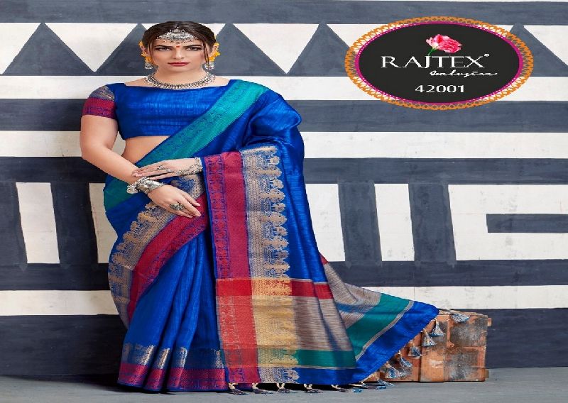 42001 Rajtex Kaleera silk nylon silk saree