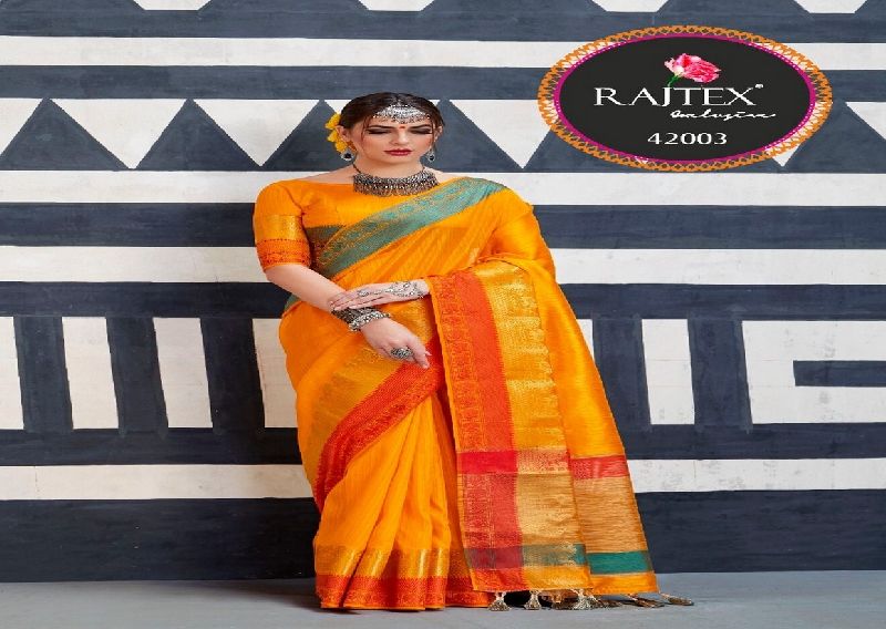 42003  Rajtex Kaleera silk nylon silk saree