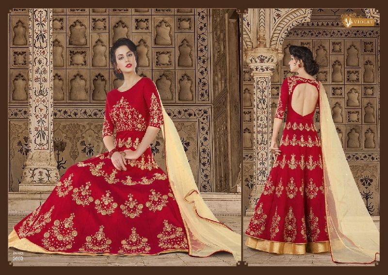 5603 Swagat SnowWhite Voilet 5600 Series Designer Anarkali Salwar Suit