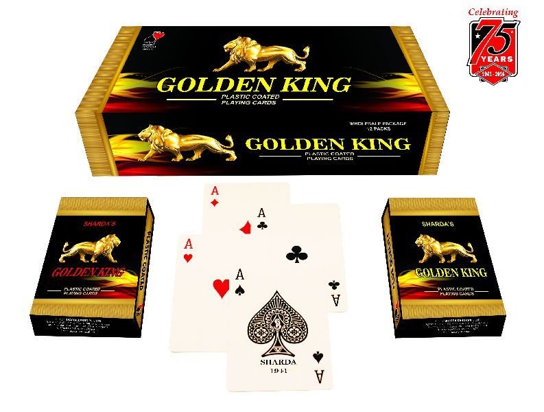 Plastic Coated Playing Cards (Golden King 555)