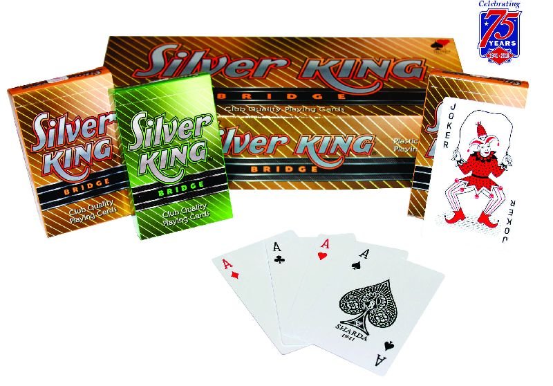 Plastic Coated Playing Cards (Silver King Bridge)
