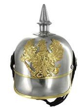 German Pickelhaube Helmet with Adjustable Lining and Chin Strap 01