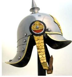 German Pickelhaube Helmet with Adjustable Lining and Chin Strap 02