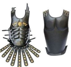 Leather  Medieval Knight Body Armor Roman Muscle Plate Cuirass Leather Strap LARP 02