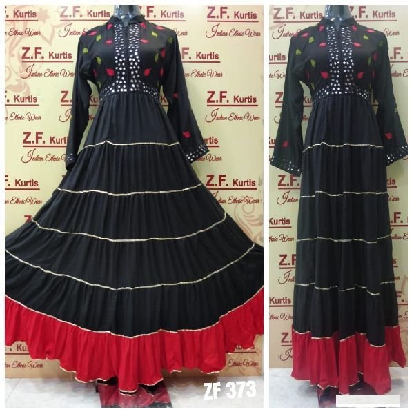 Rayon Fabric Long Dress 01