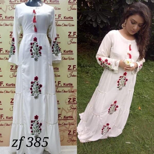 Rayon Fabric Long Dress 05