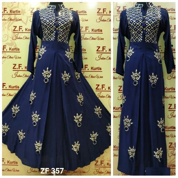 Rayon Fabric Long Dress 12