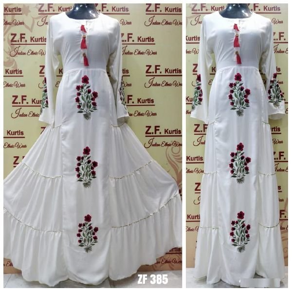 Rayon Fabric Long Dress 15