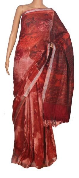Digital Printed Linen Sarees