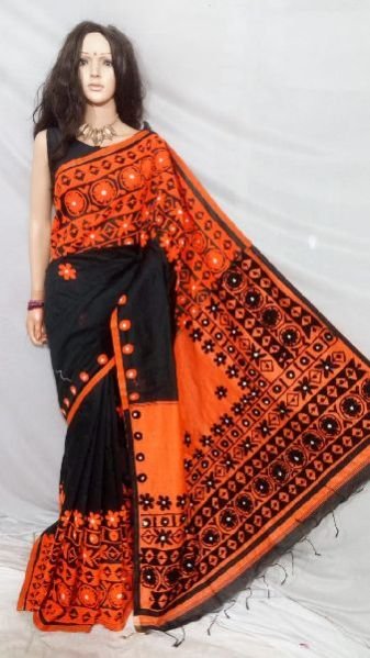 Foil & Mirror Work Embroidered Sarees