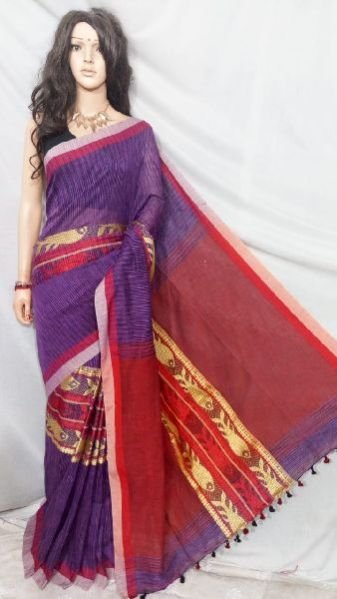 Khadi Fish Motif Handloom Sarees