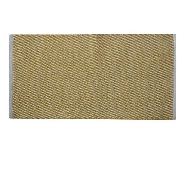 White & Gold Hand Woven Cotton Rug 03