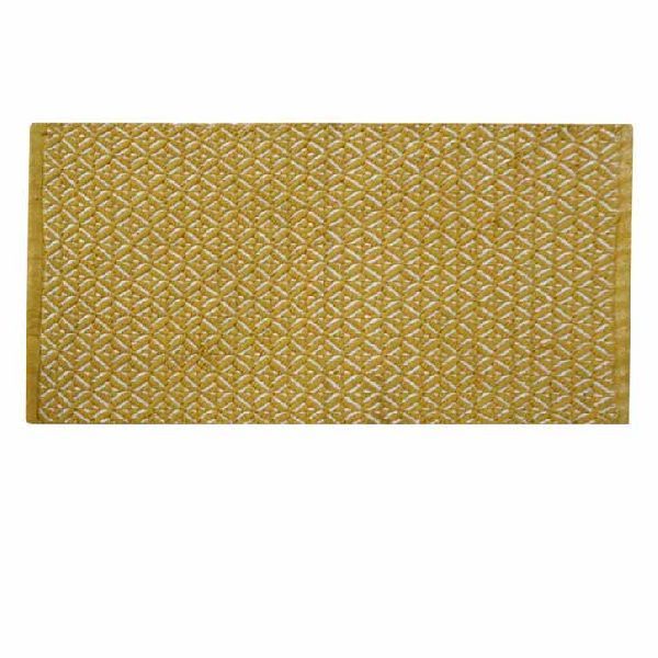 Yellow Hand Flat Woven Pattern Cotton Rug 02